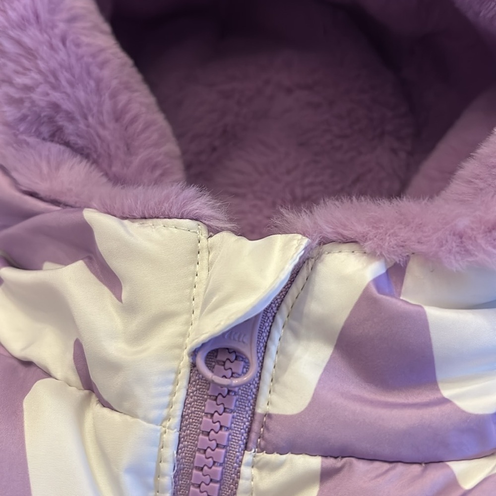 Swiss Tech Purple Starts Faux Fur Toddler Puffer Jacket - Picture 11 of 11